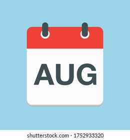 Vector icon calendar summer month - August. Sign of the year. Vector illustration.