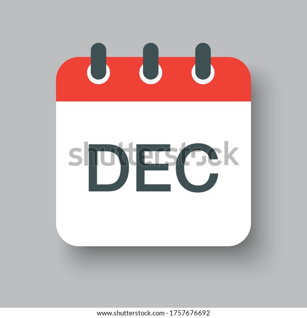 Vector Icon Calendar Winter Month December Stock Vector (Royalty Free ...