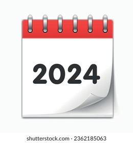 Vektorsymbol im Kalenderjahr 2024. Datum, Sitzung, Ernennung. Calendar Flat Icon 2024. Vektorgrafik