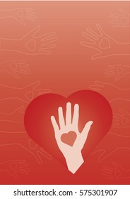 Vector icon of call for volunteers against color background