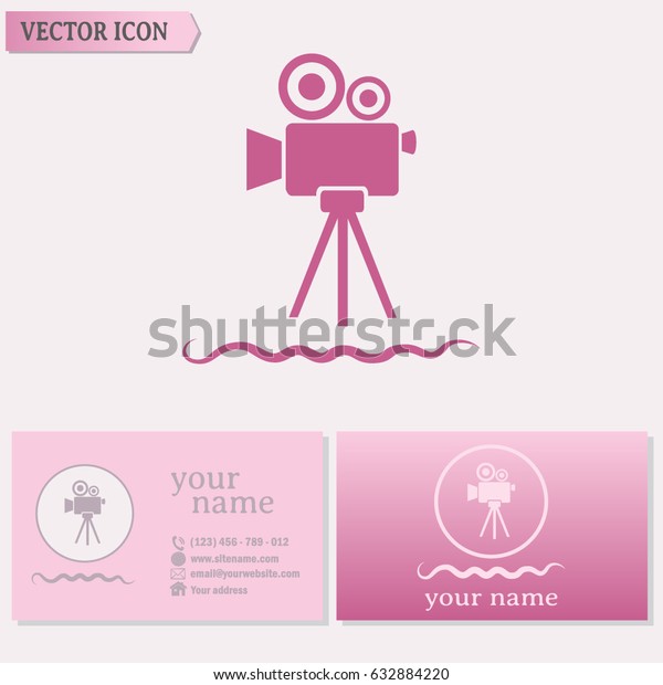 Vector icon\
camcorder Business cards\
design.