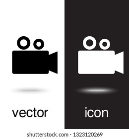 vector icon Camcorder on black and white background