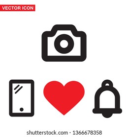 Vector icon camera 10 EPS