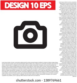 Vector icon camera 10 EPS . Lorem Ipsum Illustration design