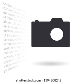 Vector icon camera 10 EPS . Lorem Ipsum Illustration design