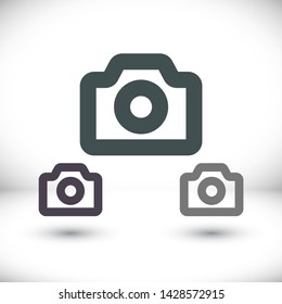 Vector icon camera 10 EPS . Lorem Ipsum Illustration design