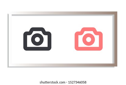 Vector icon camera 10 EPS . Lorem Ipsum Illustration design