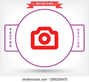 Vector icon camera 10 EPS . Lorem Ipsum Illustration design