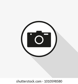 Vector icon camera with a long shadow