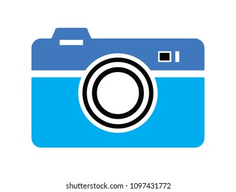 Vector icon of camera on black background with dots