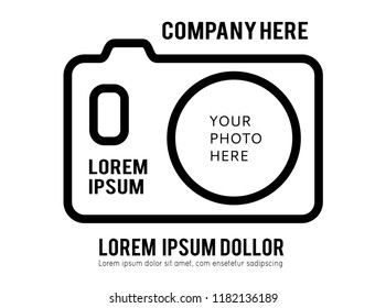 Vector icon of camera on black background with dots