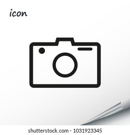 Vector icon camera on a wrapped silver sheet