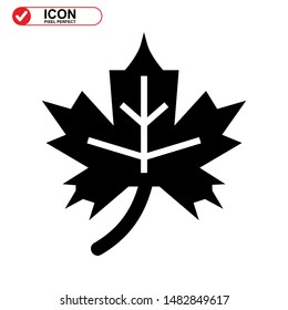 Vector icon of Canadian autumn leaf, Maple leaf icons. Vector illustration