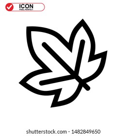 Vector icon of Canadian autumn leaf, Maple leaf icons. Vector illustration