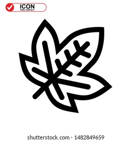 Vector icon of Canadian autumn leaf, Maple leaf icons. Vector illustration