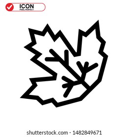 Vector icon of Canadian autumn leaf, Maple leaf icons. Vector illustration