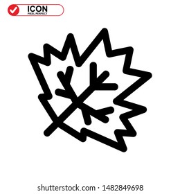 Vector icon of Canadian autumn leaf, Maple leaf icons. Vector illustration