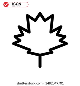 Vector icon of Canadian autumn leaf, Maple leaf icons. Vector illustration