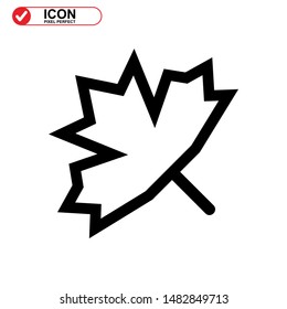 Vector icon of Canadian autumn leaf, Maple leaf icons. Vector illustration