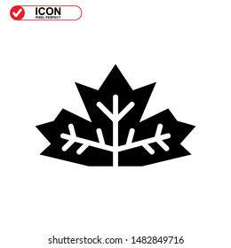 Vector icon of Canadian autumn leaf, Maple leaf icons. Vector illustration