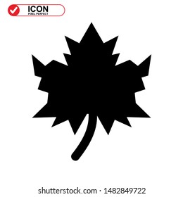 Vector icon of Canadian autumn leaf, Maple leaf icons. Vector illustration