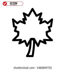 Vector icon of Canadian autumn leaf, Maple leaf icons. Vector illustration