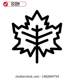 Vector icon of Canadian autumn leaf, Maple leaf icons. Vector illustration