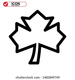 Vector icon of Canadian autumn leaf, Maple leaf icons. Vector illustration