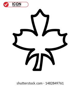 Vector icon of Canadian autumn leaf, Maple leaf icons. Vector illustration