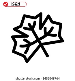 Vector icon of Canadian autumn leaf, Maple leaf icons. Vector illustration
