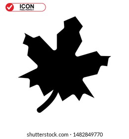 Vector icon of Canadian autumn leaf, Maple leaf icons. Vector illustration