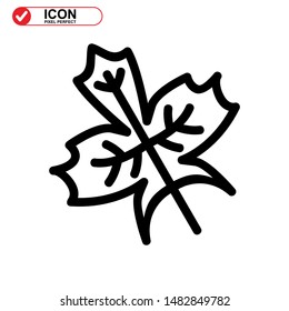 Vector icon of Canadian autumn leaf, Maple leaf icons. Vector illustration