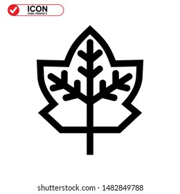 Vector icon of Canadian autumn leaf, Maple leaf icons. Vector illustration