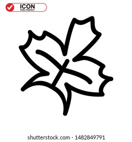 Vector icon of Canadian autumn leaf, Maple leaf icons. Vector illustration