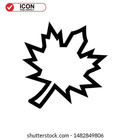 Vector icon of Canadian autumn leaf, Maple leaf icons. Vector illustration