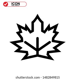 Vector icon of Canadian autumn leaf, Maple leaf icons. Vector illustration