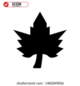 Vector icon of Canadian autumn leaf, Maple leaf icons. Vector illustration