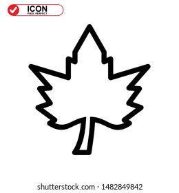 Vector icon of Canadian autumn leaf, Maple leaf icons. Vector illustration