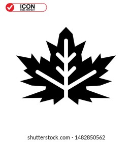 Vector icon of Canadian autumn leaf, Maple leaf icons. Vector illustration
