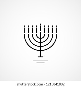 Vector icon of the candle holder for Hanukkah