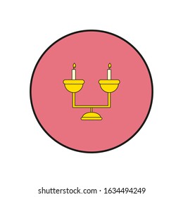 vector icon, candlestick with candles on white background