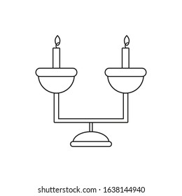 vector icon, candlestick with candles on white background