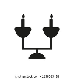vector icon, candlestick with candles on white background