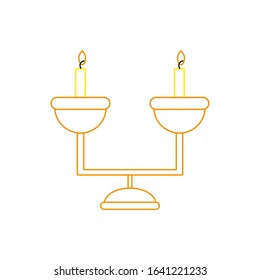 vector icon, candlestick with candles on white background
