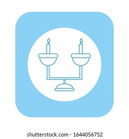 icono vectorial, candelabro con velas en fondo blanco