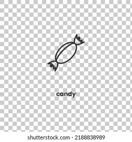 Vector Icon of candy. Vector illustration in dark color and transparent background (png)