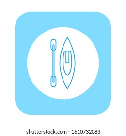 vector icon of canoe with simple shapes