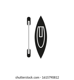 vector icon of canoe with simple shapes