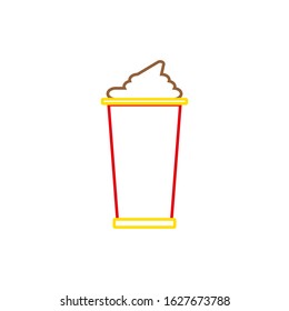 vector icon of cappuccino coffee frappe