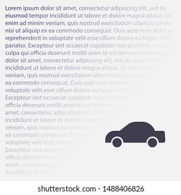 Vector icon car 10 EPS . Lorem Ipsum Illustration design